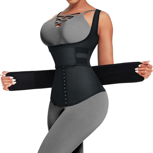 Latex Waist Trainer for Women plus Size Workout Waist Training Vest with Straps Adjustable Gym Corset Waist Trimmer